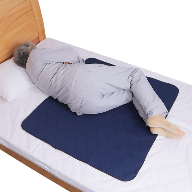 새롭진정간호 노인 환자용 순간 흡수 5겹 방수요 패드 성인 침대 방수매트 논슬립 생리 방수패드 세탁기 세탁 가능, 딥 블루