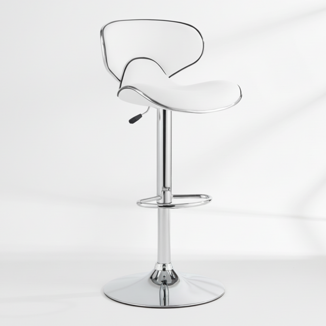 피피포피 더블 홈바의자 바체어 아일랜드식탁의자 높이조절 회전, 화이트, 1개