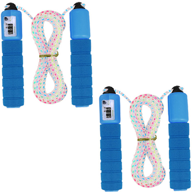 [1+1] (B형 카운터 줄넘기1P+1P=2P) 카운트 스포츠 헬스용 다이어트용 유산소운동 줄넘기, 스카이블루