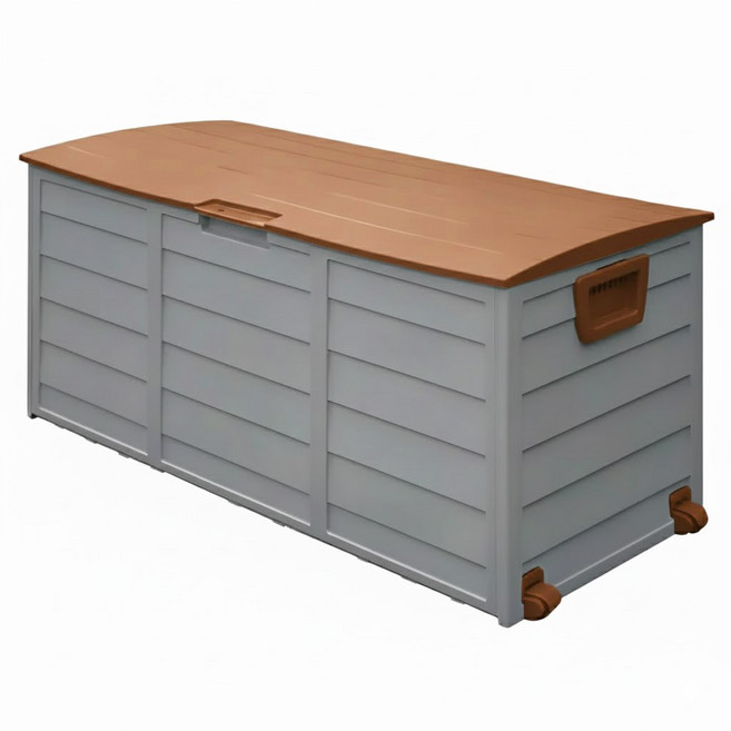 서플라이랩 대용량 야외보관함 290l 다목적 농기구 수납 정리함 데크박스, 1개, 브라운