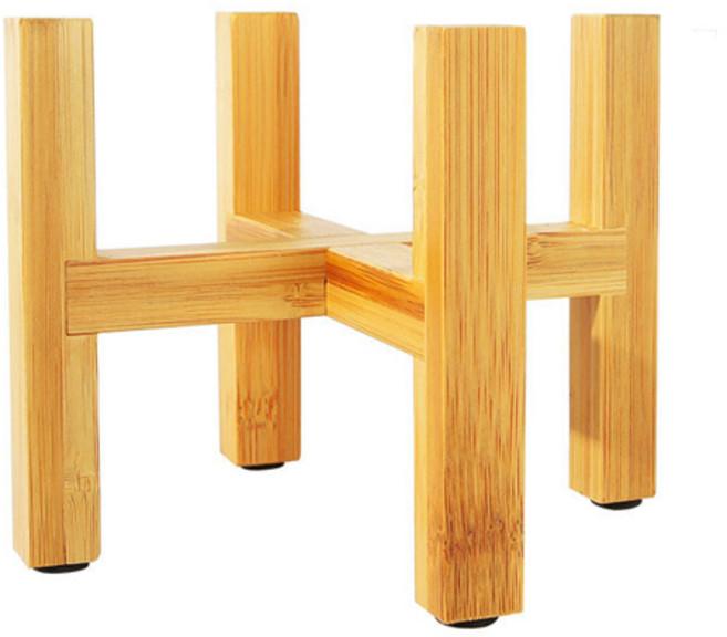 히즈플랜 원목 화분 받침대, 브라운, 1개