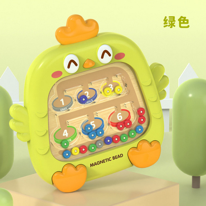 超繪玩 小雞磁性畫板 寶寶邏輯思維益智玩具, 小雞磁力畫板YC-632【綠色】, 1個