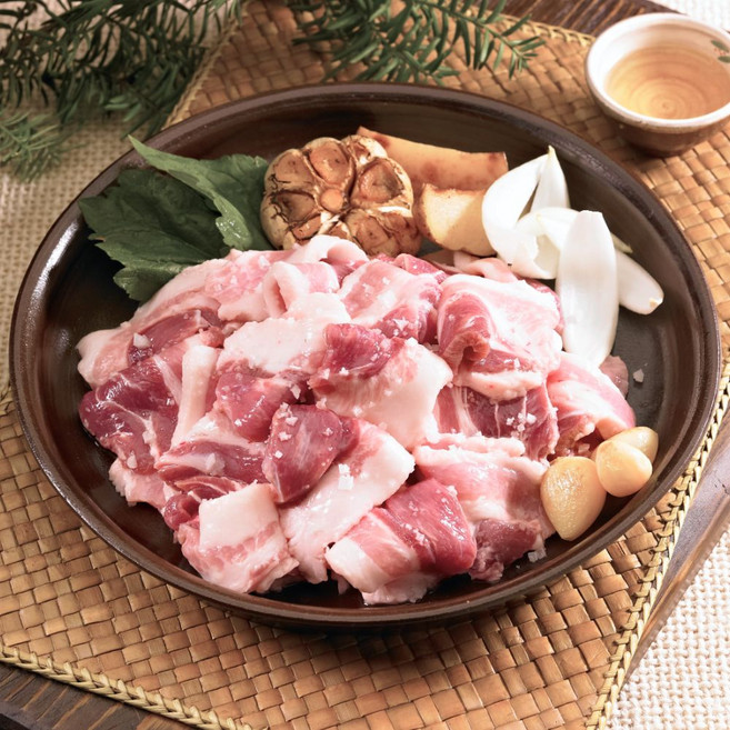한돈 돼지 뒷고기 모둠육 돈잡육 구이용 찌개용 냉동 돼지고기, 8개, 500g