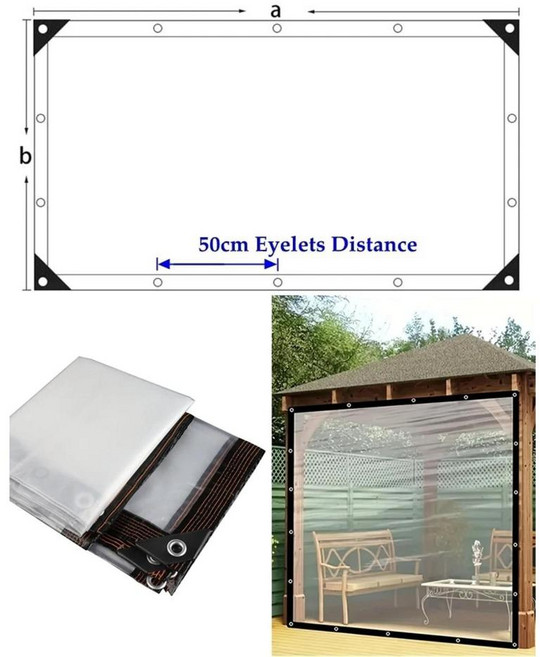투명 정원 가제보 방수 천 천막 식물 커버 필름 단열 창고 그로밋, 4. Black Side / CC. 4MX5M