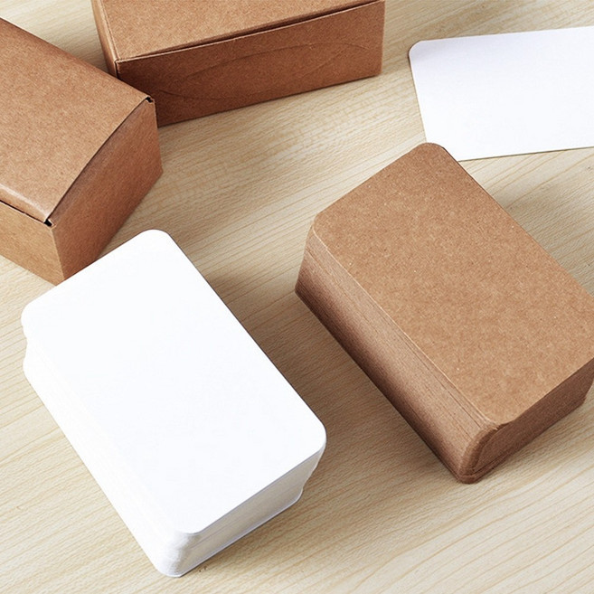 미즈코스 100매 카드 메모지 심플 메모 미니 단어장 다꾸 메모잇, 200매, 화이트, 1세트