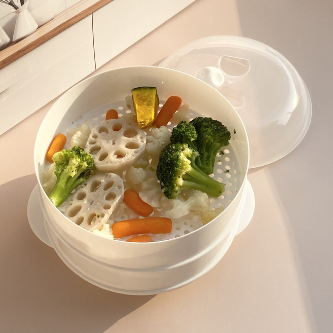 르쿠르쿠 전자레인지 만능 찜기, 1개, 21.5cm