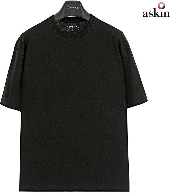 자바나스 흡한속건 시원한 냉감 기능성 세미 오버핏 크루넥 찰랑거리는 쿨링 반품 J 쿨스킨 티셔츠