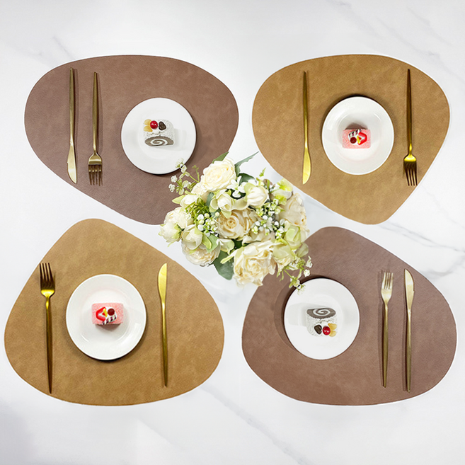 엘빈리빙 물방울 양면 식탁매트 4p 세트, C, 1세트, C set, 42.5*34cm