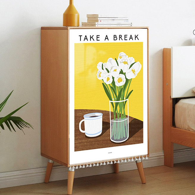 가리개 커튼 찍찍이 가림막 패브릭포스터 주방 책장, 10휴식시간(40x70), 1개