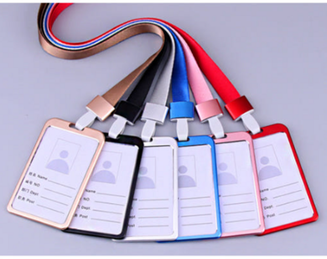 메탈 출입증 명찰 사원증 목걸이케이스증, 1개, 레드