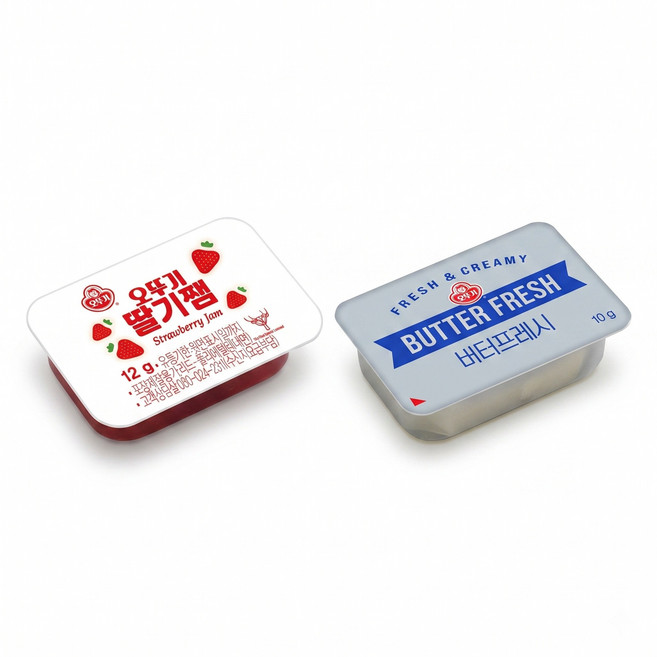 오뚜기 딸기쨈 12g x 48개 + 버터 후레쉬 10g x 48개 일회용 디스펜팩