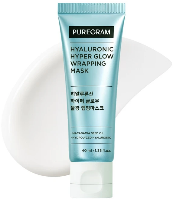 퓨어그램 물광 탄력 랩핑마스크 히알루론산 하이퍼글로우 40ml, 1개, 1개입 - 쿠팡