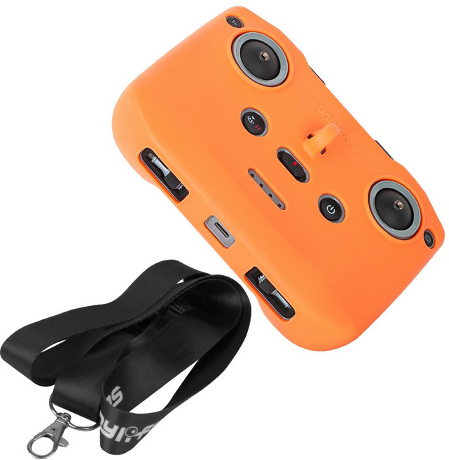 DJI RC-N1 N2 N3 조종기 실리콘 케이스 넥스트랩 세트 보호 커버 범퍼 스트랩 포함, 1개, (미니4) 조이스틱커버(오렌지)(N3)