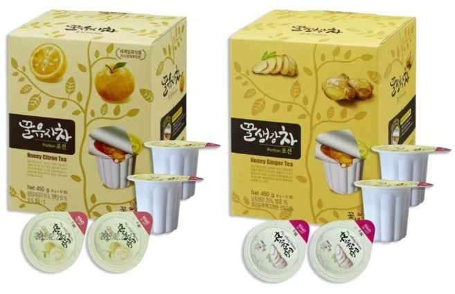 꽃샘 유자차 포션 15T+생강차 포션 15T, 1세트, 1개, 30g