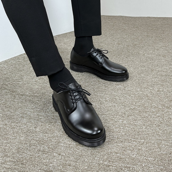 센시노 남자 키높이 가죽 발편한 슬림라인 더비슈즈 더비로퍼 결혼식 구두