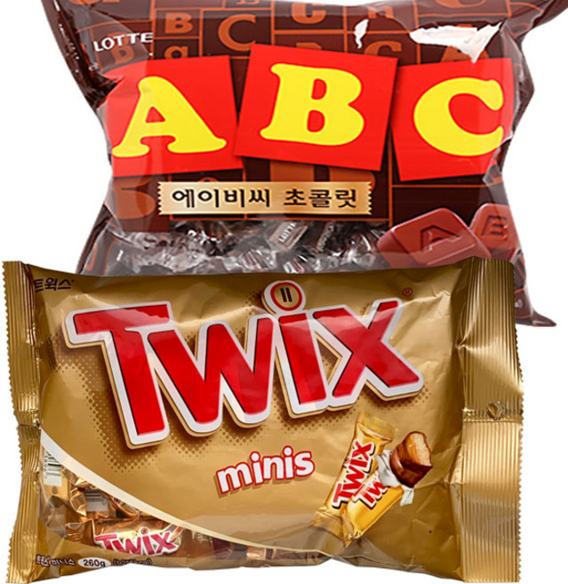 트윅스 260g + 롯데 6000 ABC초코 초코바 초콜릿 간식, 1세트