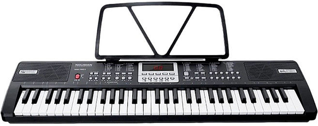 拉布塔 61鍵鋼琴 電子琴 初學者入門練習 兒童幼師多功能便攜智能鋼琴, 1個, 基礎款7601(黑色)+大禮包, 雅黑色