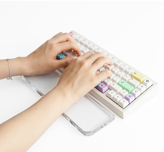 Ekeepment 투명 아크릴 키보드 손목 받침대 팜레스트, 텐키리스, 텐키리스, 1개