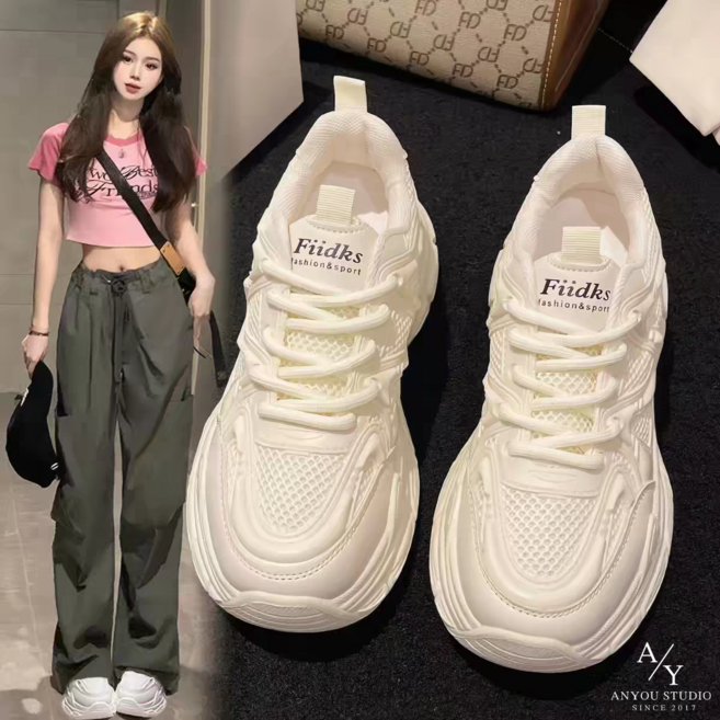 ANYOU 여성 키높이 캐주얼 스니커즈 통기성 우수 데일리 운동화