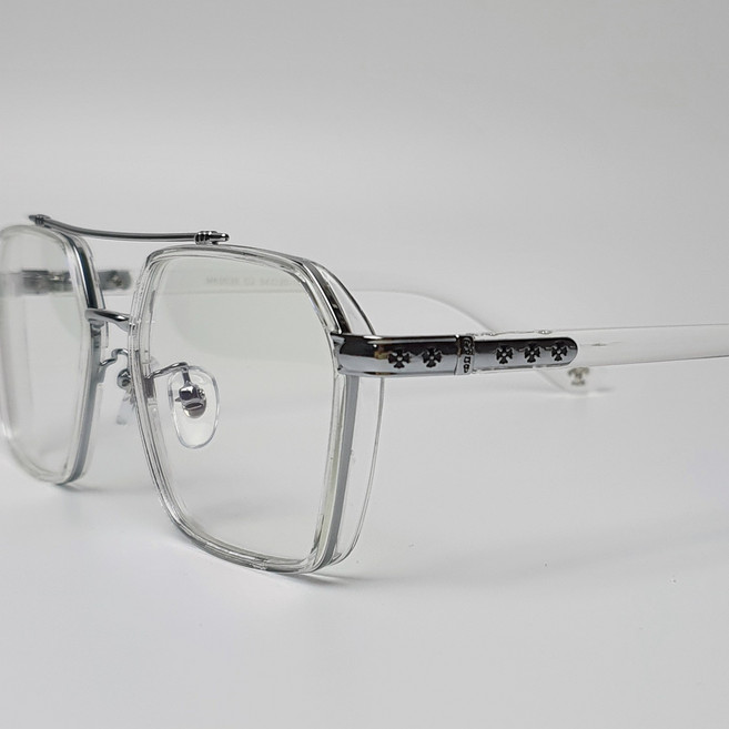 (테만구매)크롬 안경테 투브릿지안경 투명 변색 남자 여자 패션 블루라이트 차단안경