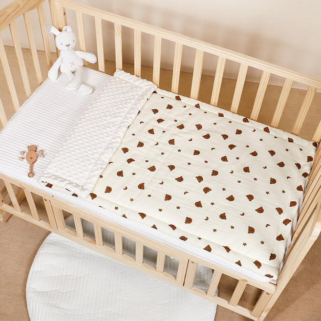 嬰兒蓋毯寶寶睡覺豆豆被新生兒安撫豆豆絨抱毯兒童夏涼被四季毛毯, 星月熊