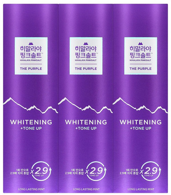 히말라야 핑크솔트 퍼플 톤업 화이트닝 치약 100g x 3개
