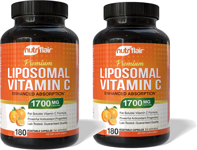 뉴트리플레어 2통 리포조말 비타민C 1600mg 180캡슐 리포솜비타민C 180정 2개