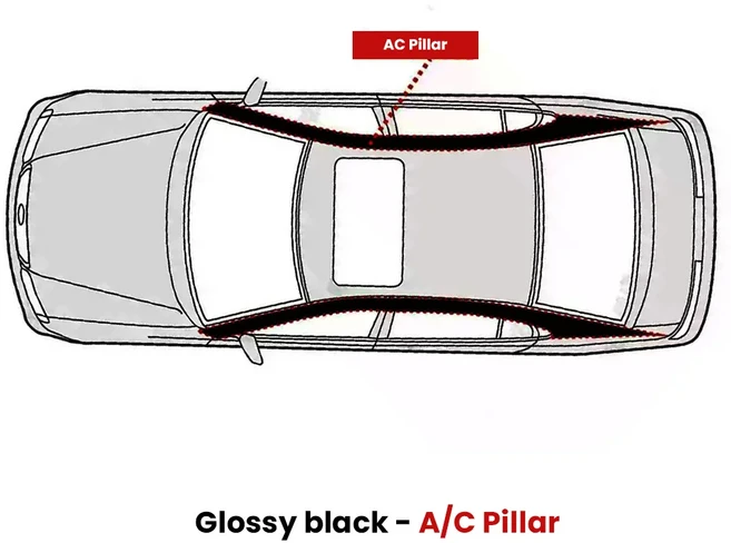 BYD 돌핀 미니 서프 씰 씰 07 필러 삭제 키트 - 윈도우 트림용 블랙아웃 비닐 랩 필름 시걸 튜닝, 02 AC pillar set, 03 Dolphin, 01 glossy black