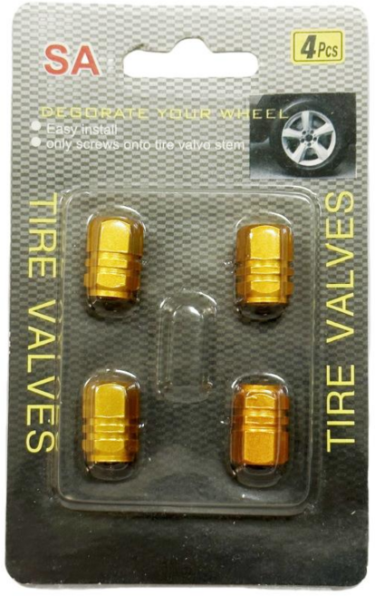 에스미코 타이어 밸브캡 에어캡 구찌캡 4P, 골드, 1세트