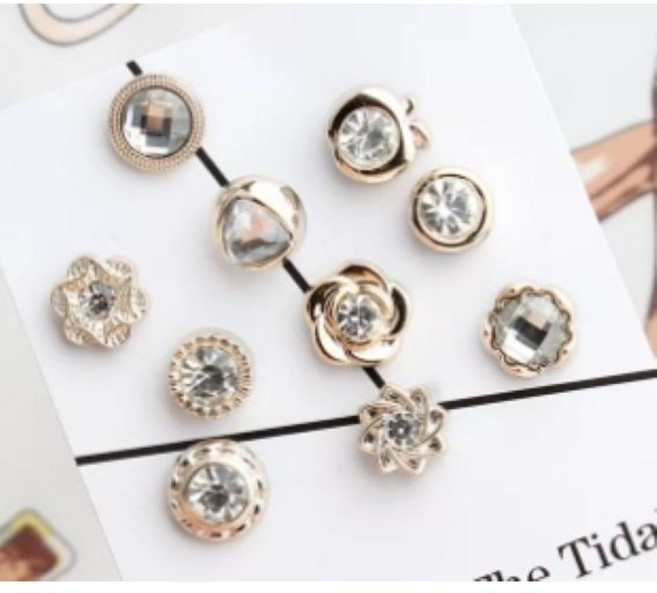 매너 브로치 여밈 단추 오픈 방지, B114. 10종 플라워큐빅 10개입, 1개