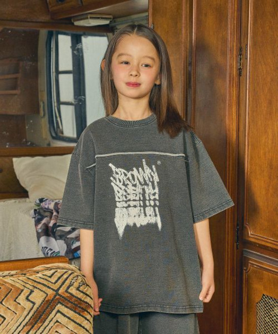 브라운브레스 KIDS brownbreathkids KIDS TAG DENIM TEE - BLACK