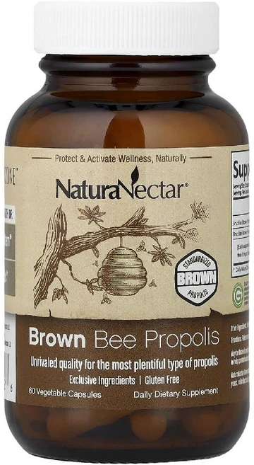 네츄라넥타 브라운 프로폴리스 Brown Bee Propolis 베지캡슐 60정, 1개 - 쿠팡