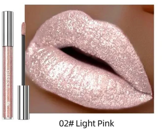 립글로스 컬러 글리터 다이아몬드 리퀴드 립스틱 오래 지속되는 방수 진주 샤이니 금속 매력적인 여성 립 메이크업 뷰티 도구, [02] 02, 1개 - 쿠팡