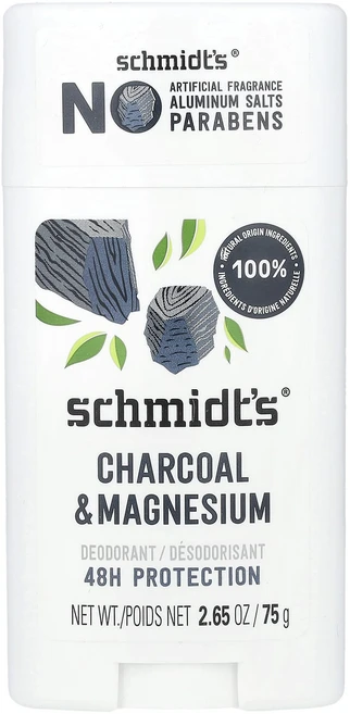 Schmidt's 데오드란트 숯 및 마그네슘 75g(2.65oz), Schmidts데오드란트숯및마그네슘75g265oz, 75g, 1개 - 쿠팡