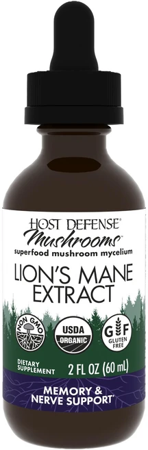 Host Defense Mushrooms 사자 갈기 추출물 Host Defense Mushrooms Lion's Mane Extract - Lion's Mane Liquid Su, 2 Fl Oz (1팩), 1개 - 쿠팡