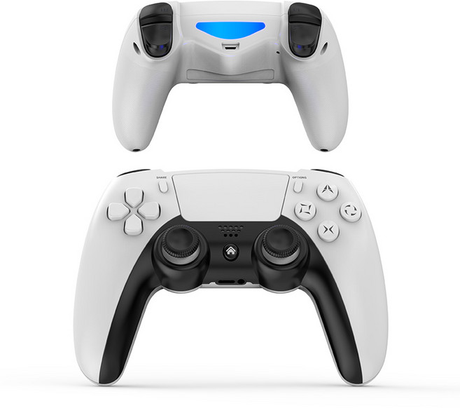 블루투스 호환 PS4/슬림/프로 무선 게임패드 PC용 듀얼 진동 조이스틱 iOS/안드로이드 지원, 1개, 흰색