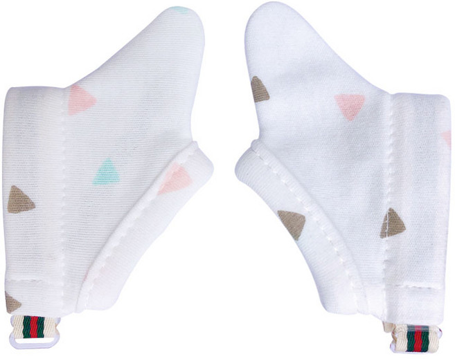 손가락 빨기 방지 손빨기 방지 장갑 힐링썸 친환경 오가닉 장갑 6~36개월이상, L, 엄지 마쉬멜로우, 1세트