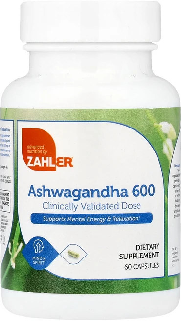 Zahler Ashwagandha 600 Clinically Validated Dose Supports Mental Energy & Relaxation 60 Capsul, Zahler, Ashwagandha 600, Clini, 1개 - 쿠팡