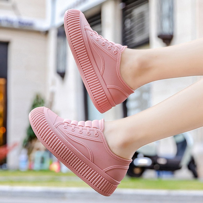 TIMEPURE 여성용 패션 레인부츠 숏타입 외출용 미끄럼방지 및 방수 로우 컷 디자인 두꺼운 밑창 주방 작업용 장화