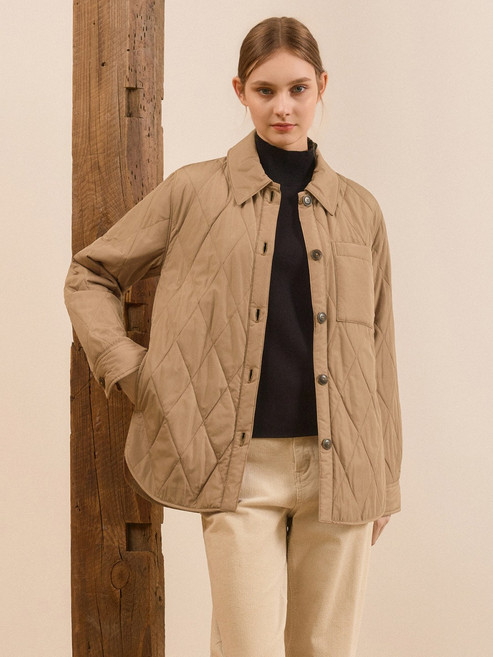 더핸드메이드 퀼팅 경량 패딩 셔켓