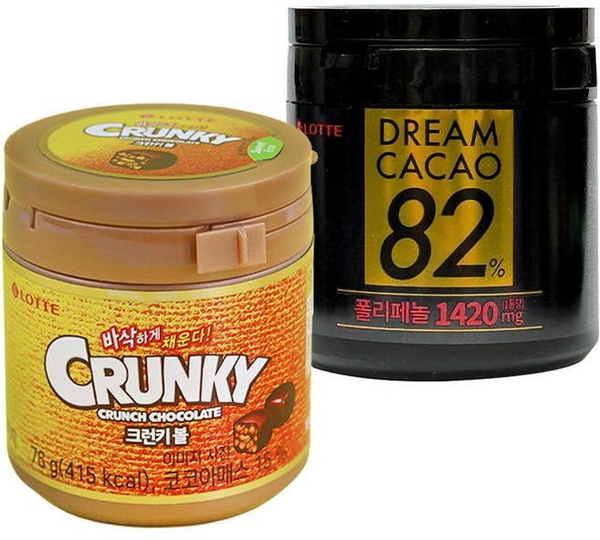 롯데웰푸드 크런키볼 드림카카오82%, 1세트, 162g