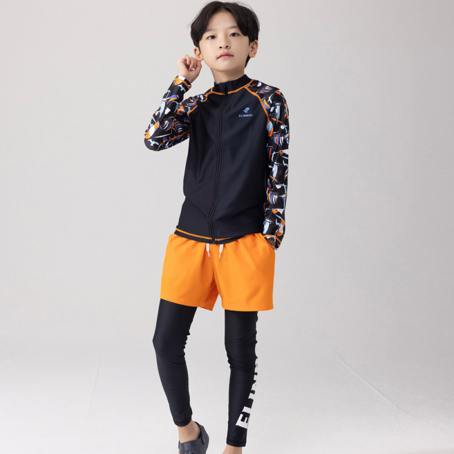 엘인보아 주니어 집업 래쉬가드 + 워터레깅스 + 우븐팬츠 생존수영 3종세트