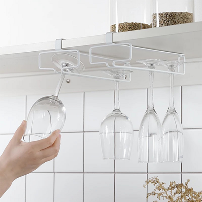 스틸 와인잔 걸이 2단 거치대 4가지 색상, 1개, 2단 화이트