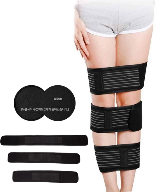 바른핏온 3중 다리교정벨트 (본품+무릎패드 2장) 오다리 휜다리 O X다리 교정밴드 다리보정 교정기, 2개