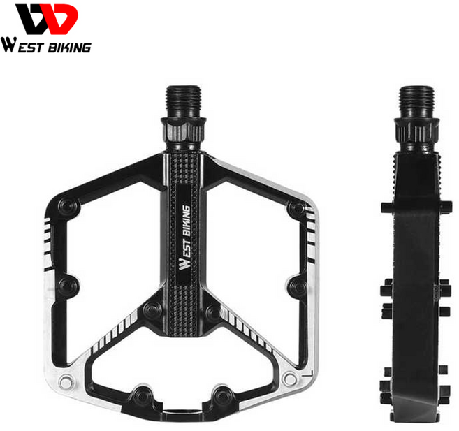웨스트바이킹 알루미늄 3베어링 평페달 DU베어링 페달 YP2085, 1개, DU 베어링 페달