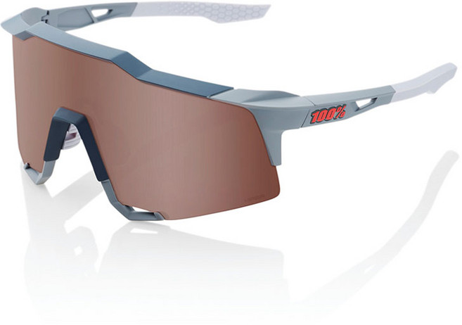 100% 백퍼센트 스피드크래프트 SPEEDCRAFT 자전거 러닝 고글 선글라스 (옵션선택), 스톤 그레이-하이퍼 크림슨 실버 미러 렌즈, 1개