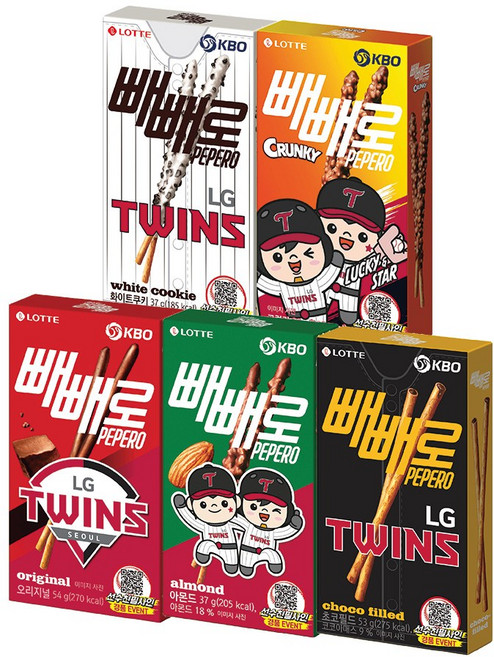 KBO X 빼빼로 5종 2개씩 혼합구성 LG 트윈스 x10개