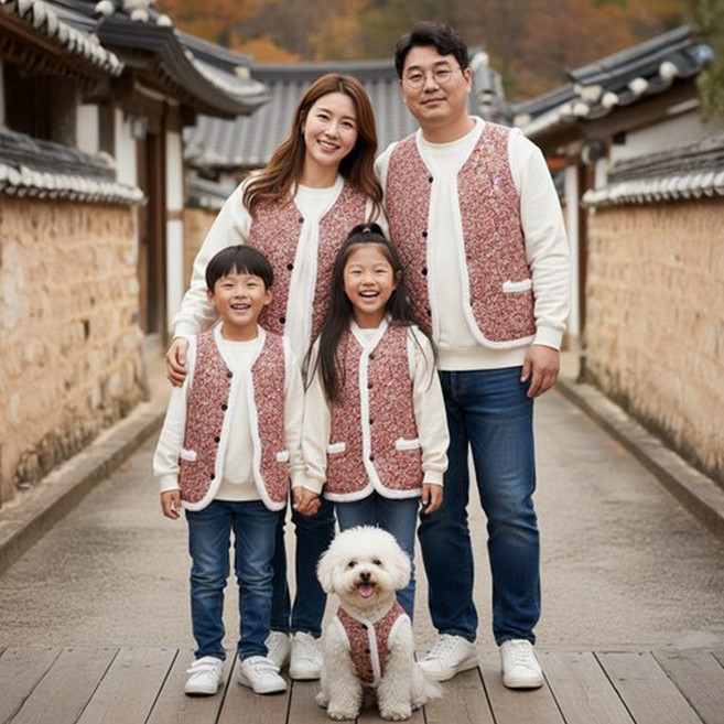 VITALO 온가족 댕댕이 김장 촌캉스 누빔조끼