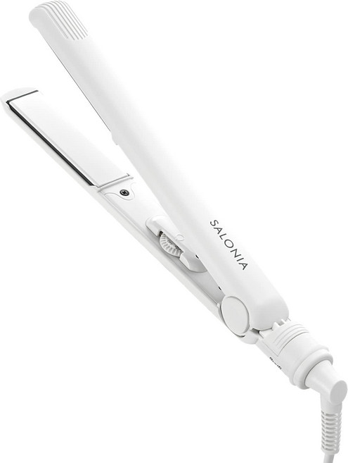 SALONIA 直捲兩用負離子造型夾 24mm SL-004, 白色, SL-004SW