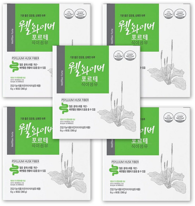 웰화이버 포르테 6g 60포, 360g, 5개